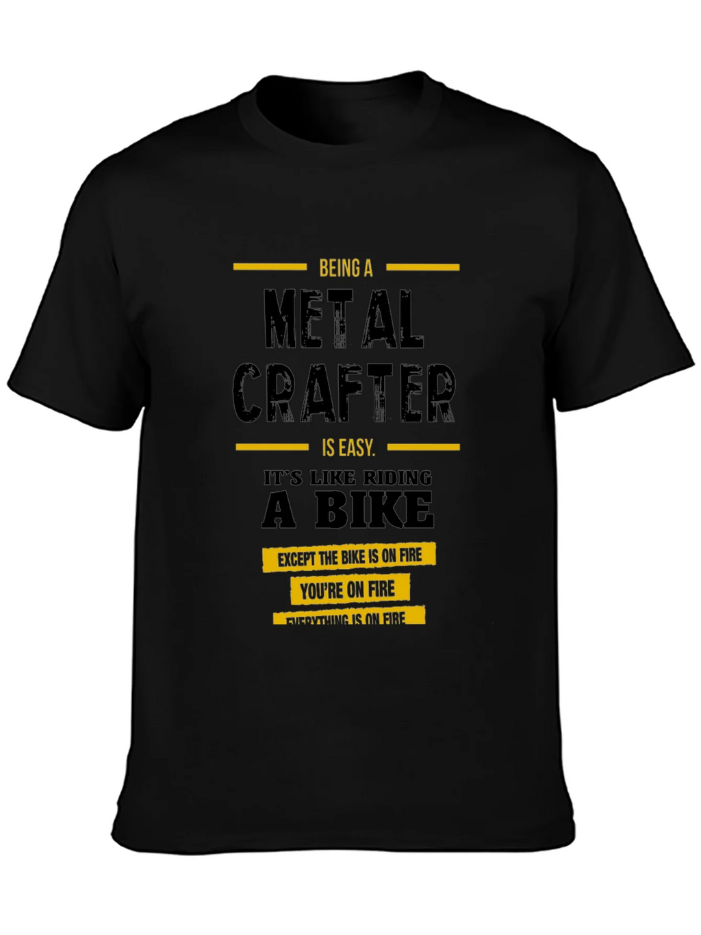 Metal Crafter T-Shirt: Riding a Bike on Fire product image 3
