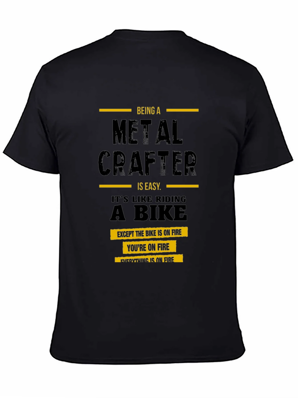 Metal Crafter T-Shirt: Riding a Bike on Fire product image 4