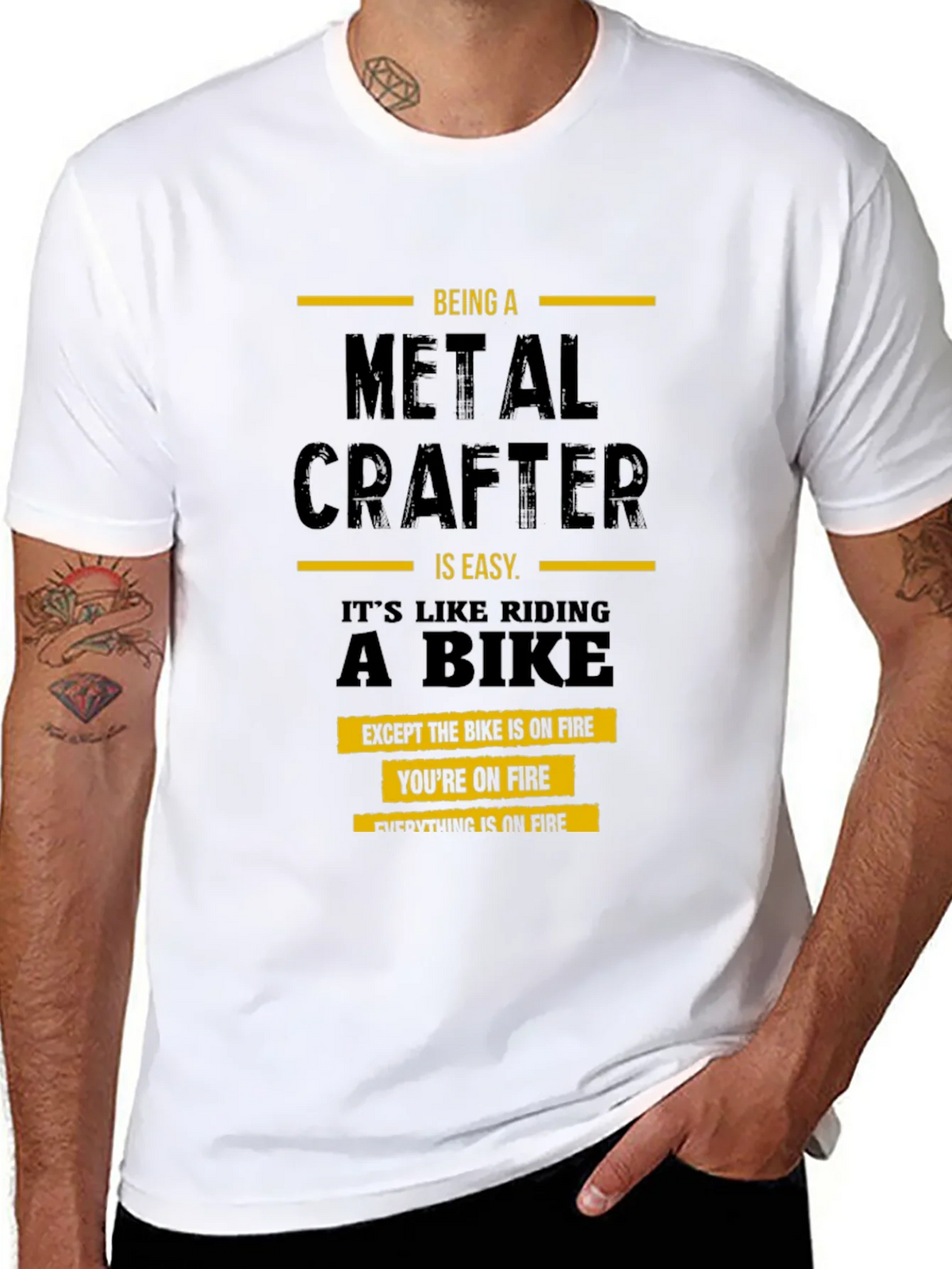 Metal Crafter T-Shirt: Riding a Bike on Fire product image 7