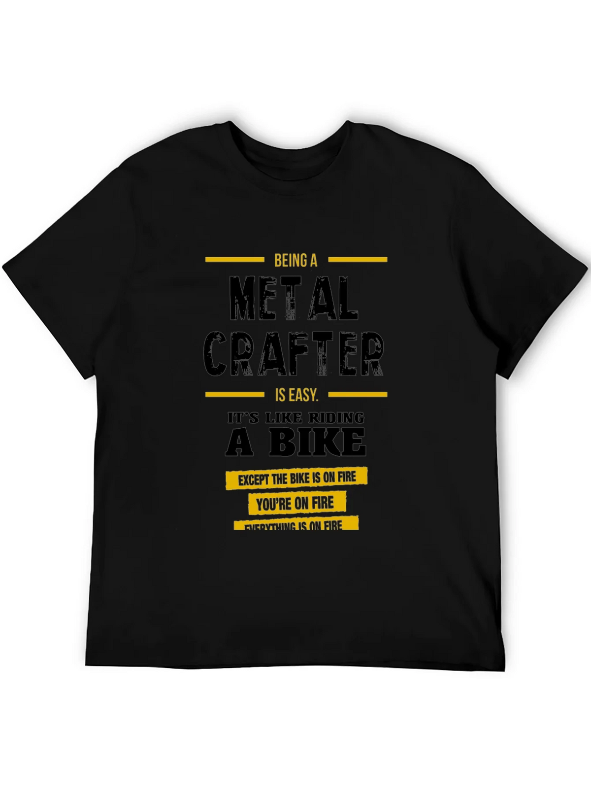 Metal Crafter T-Shirt: Riding a Bike on Fire product image 5