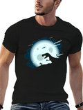 Dino Moon Silhouette Tee - Unique Graphic Print Shirt product image 1