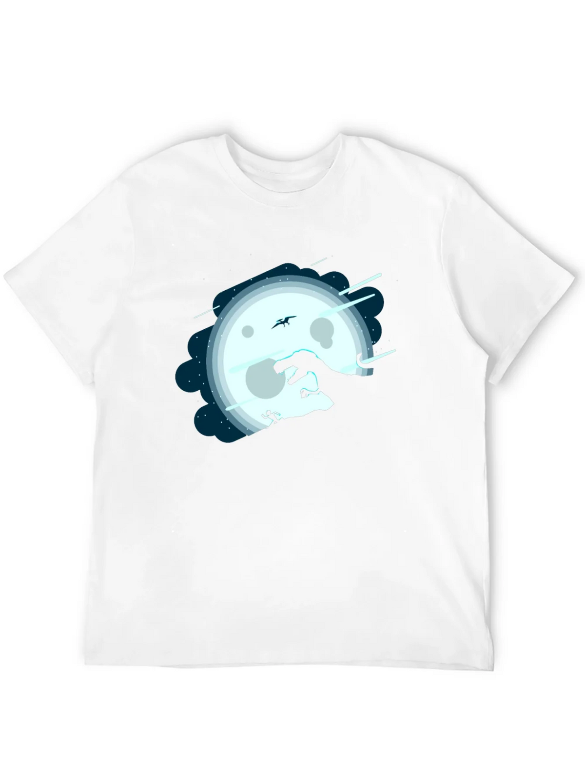 Dino Moon Silhouette Tee - Unique Graphic Print Shirt product image 3
