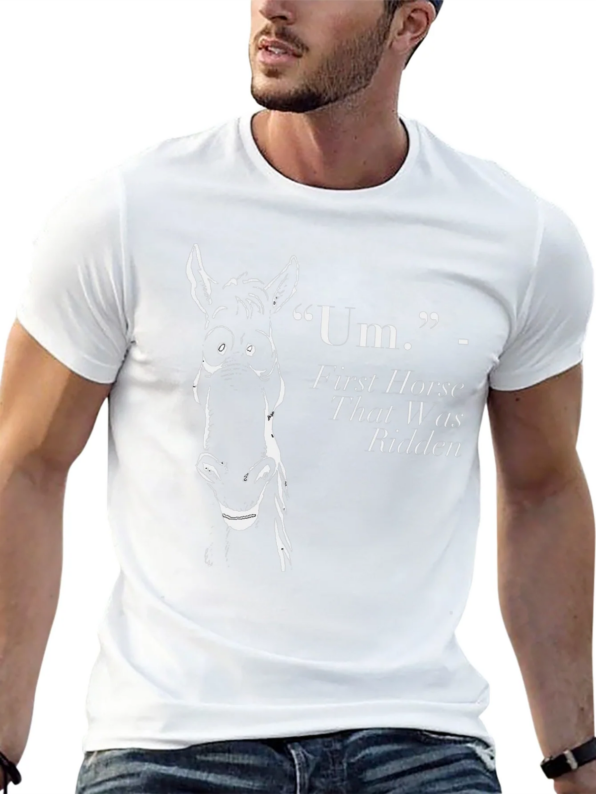 Funny Horse Graphic T-Shirt - First That Was Ridden product image 12