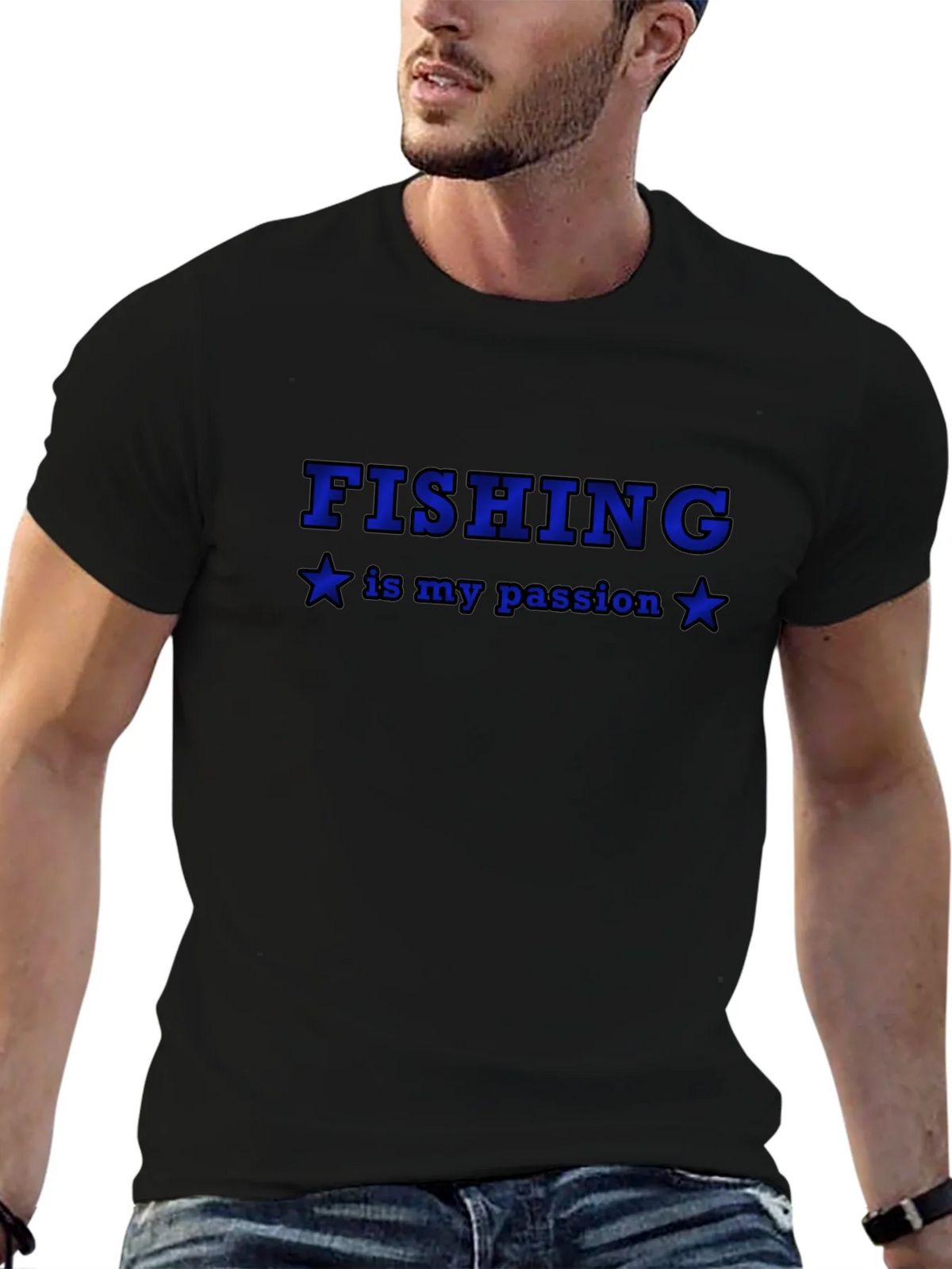 Fishing Is My Passion Black T-Shirt product image 6