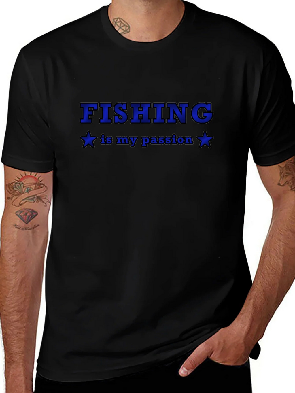 Fishing Is My Passion Black T-Shirt product image 1
