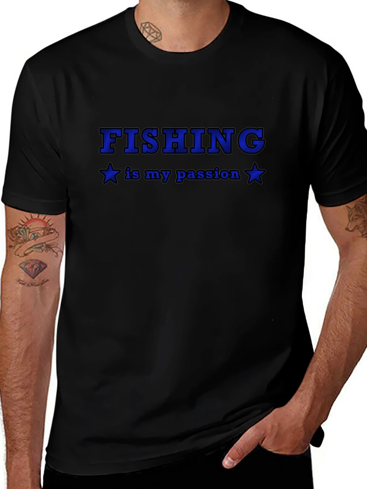 Fishing Is My Passion Black T-Shirt product image 1