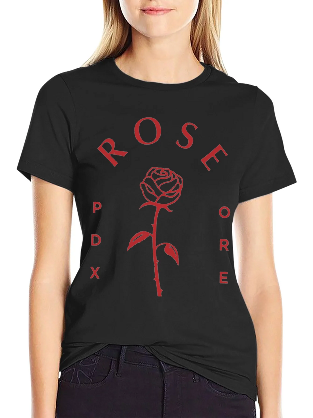 Rose PDX Black T-Shirt product image 2