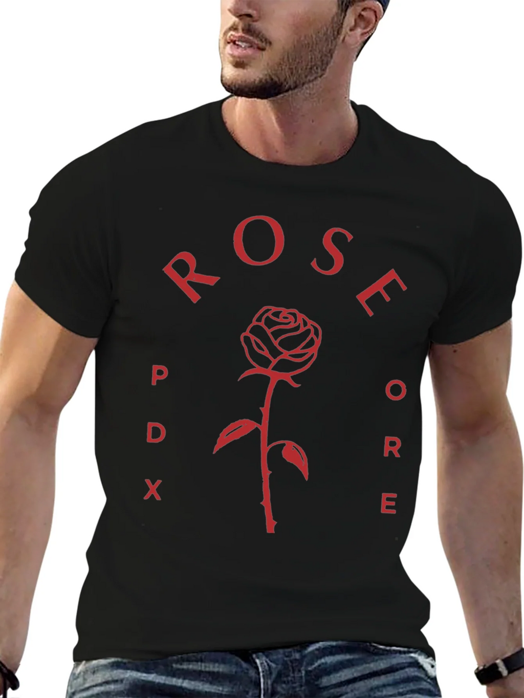 Rose PDX Black T-Shirt product image 6