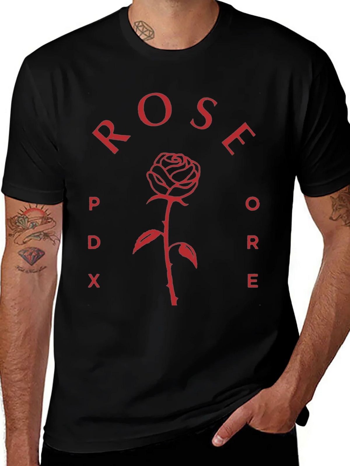 Rose PDX Black T-Shirt product image 1