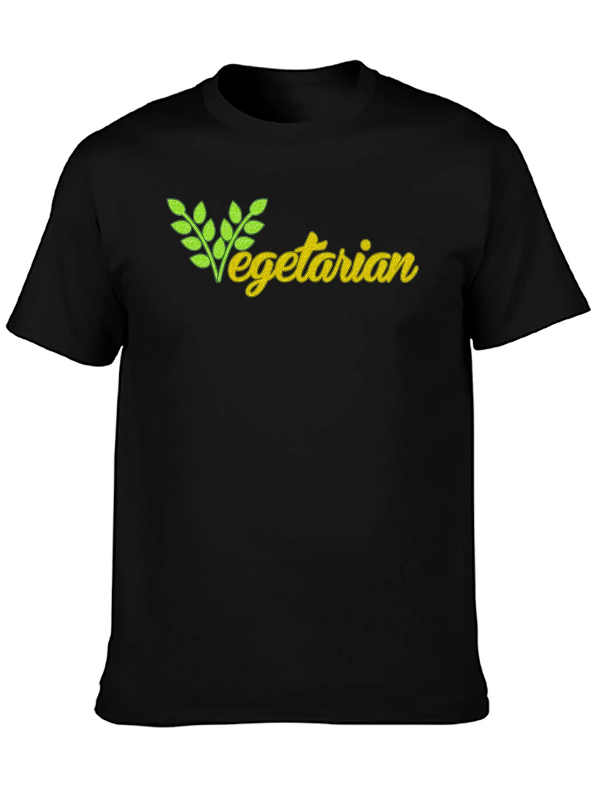 Vegetarian T-Shirt - Black Cotton Tee product image 3