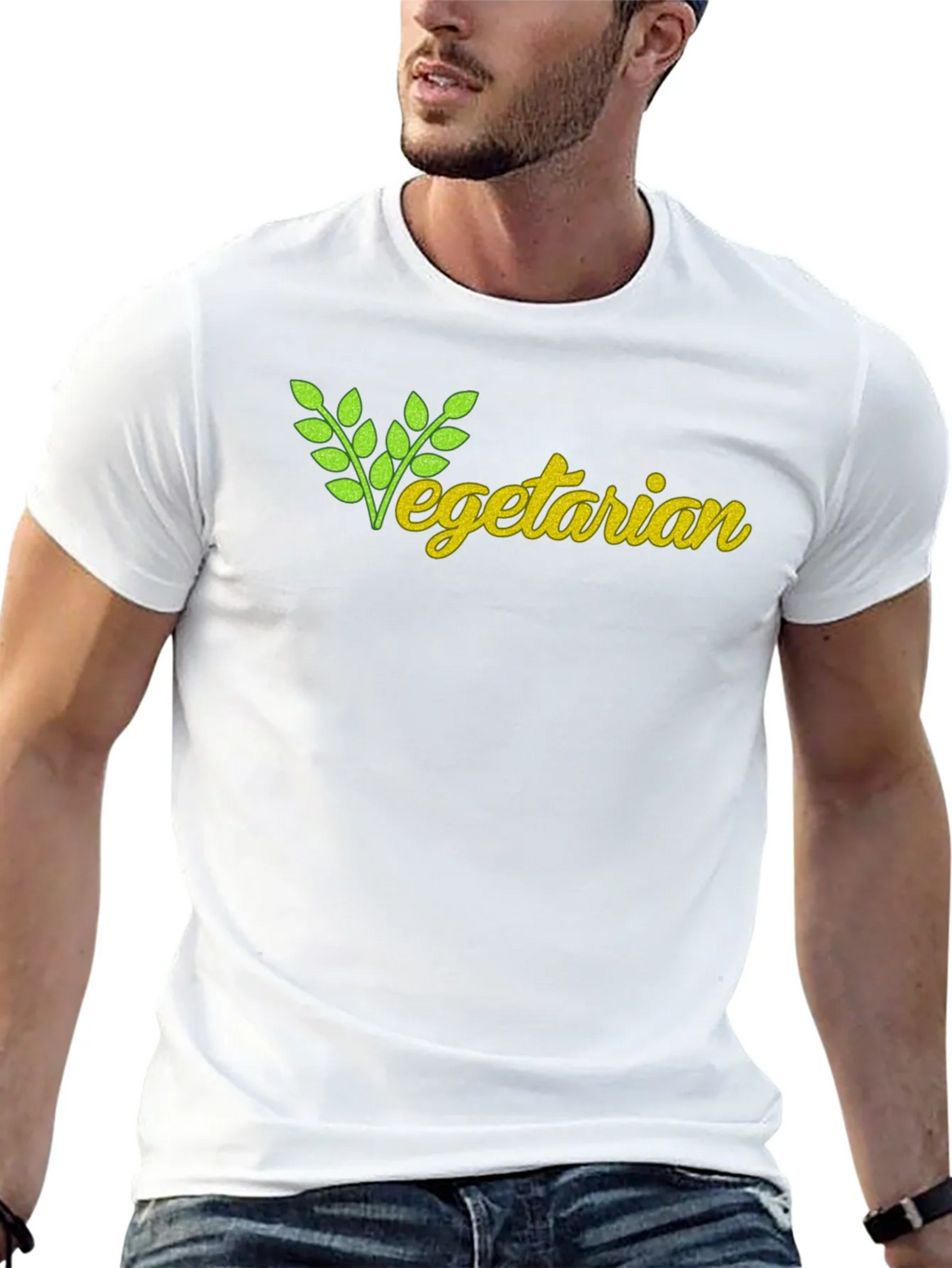 Vegetarian T-Shirt - Black Cotton Tee product image 12