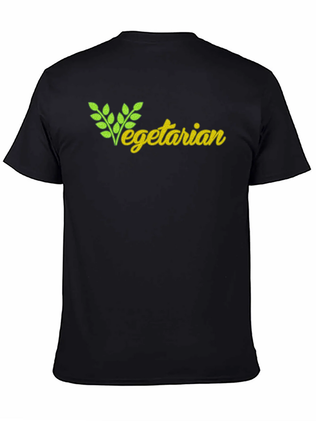 Vegetarian T-Shirt - Black Cotton Tee product image 4