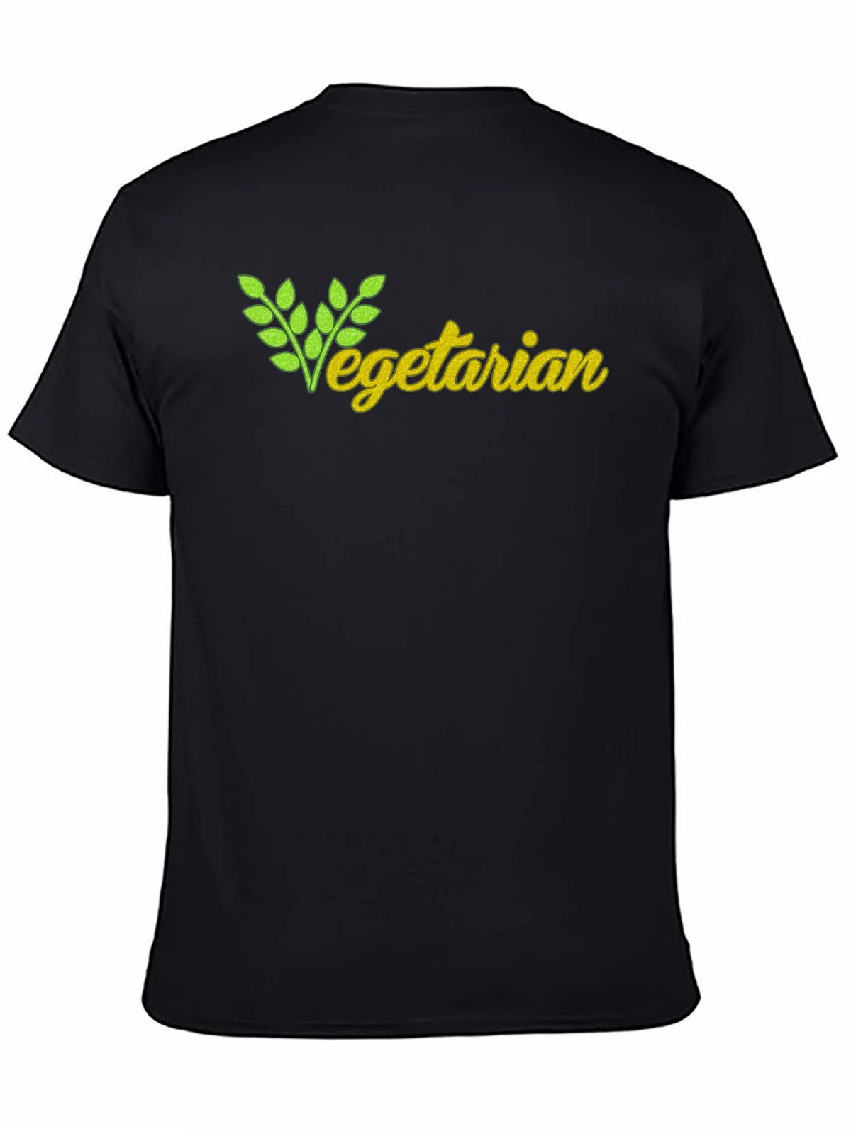 Vegetarian T-Shirt - Black Cotton Tee product image 4