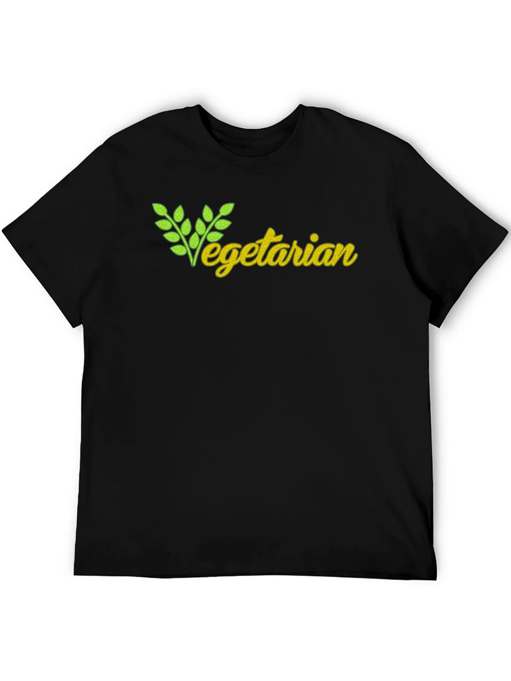 Vegetarian T-Shirt - Black Cotton Tee product image 5