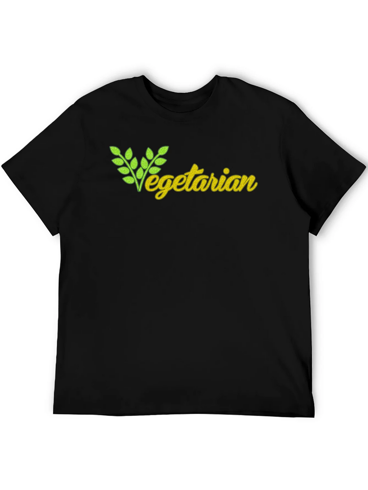 Vegetarian T-Shirt - Black Cotton Tee product image 5