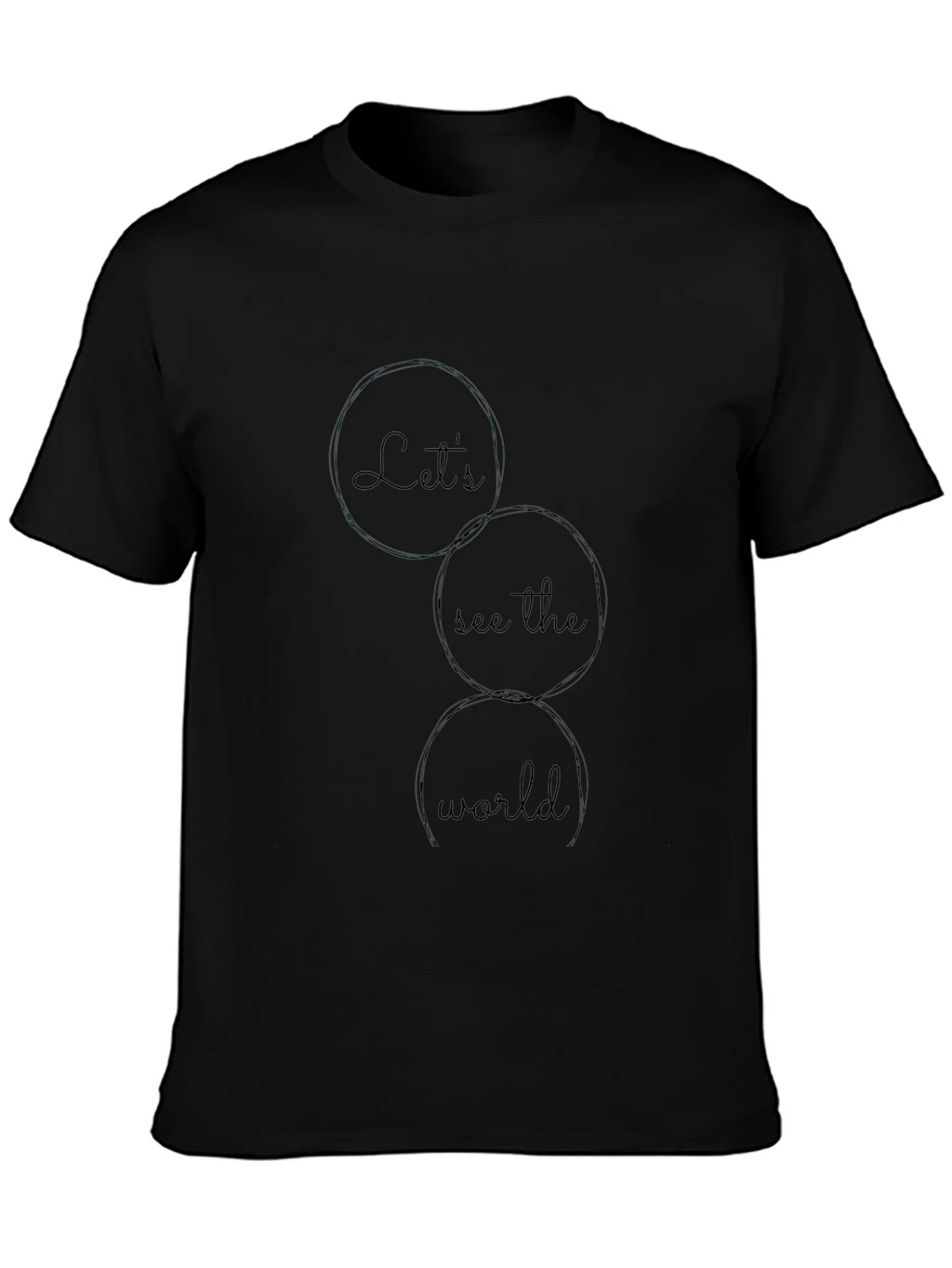 Lets See the World Graphic Tee - Black Casual T-Shirt product image 2