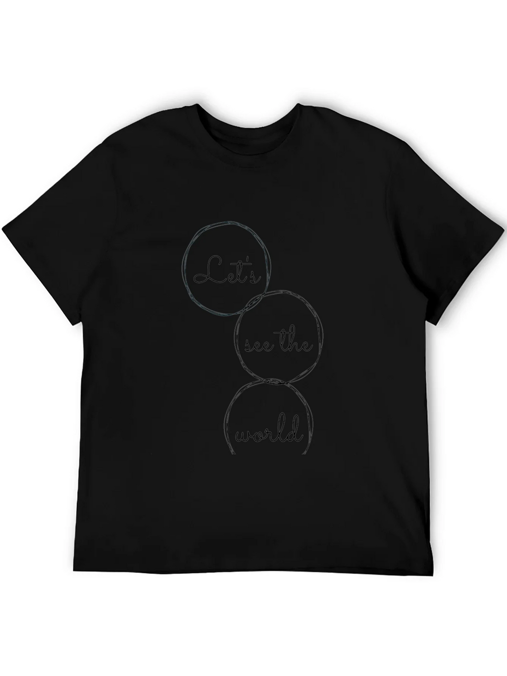 Lets See the World Graphic Tee - Black Casual T-Shirt product image 4