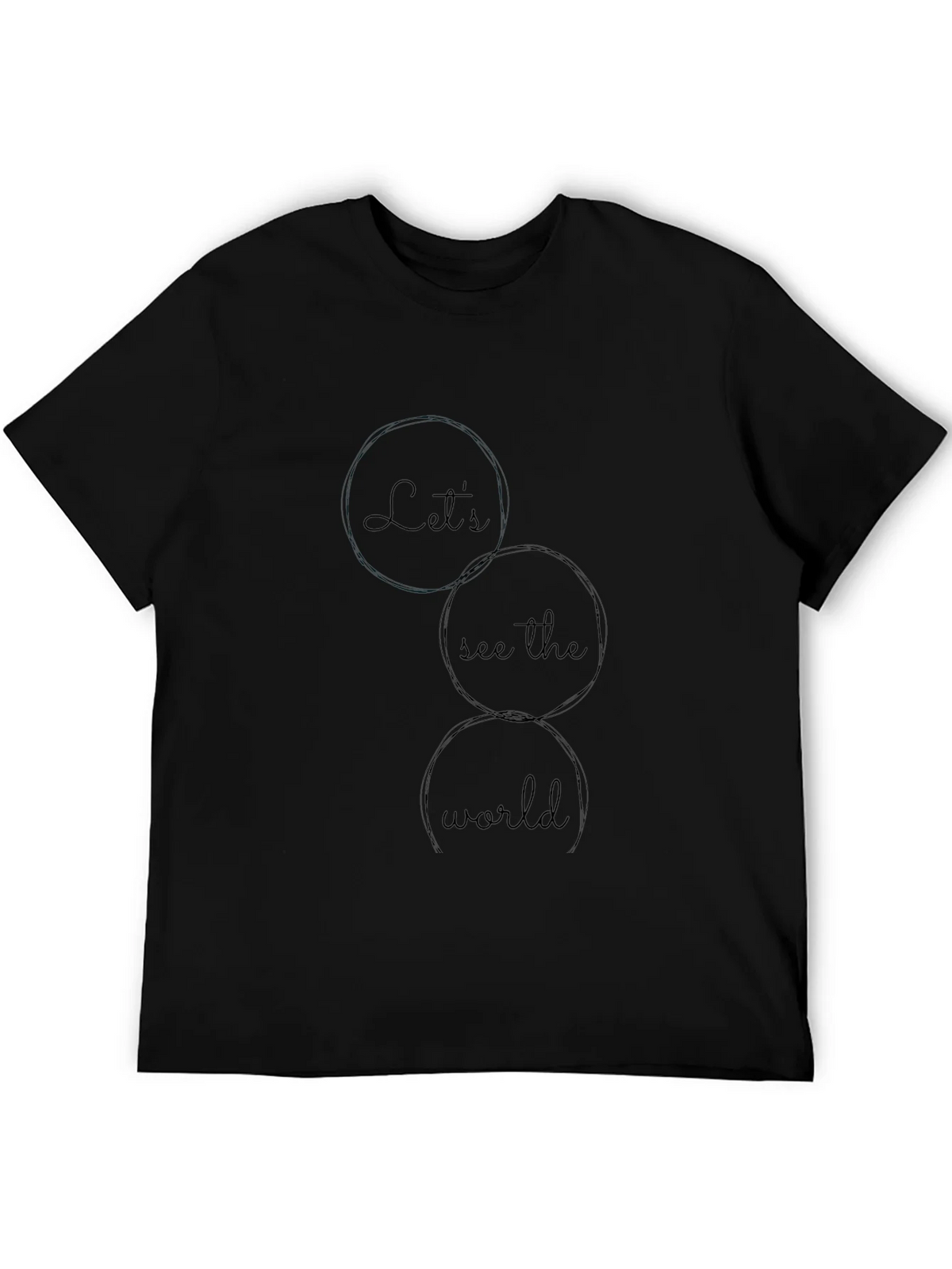 Lets See the World Graphic Tee - Black Casual T-Shirt product image 4
