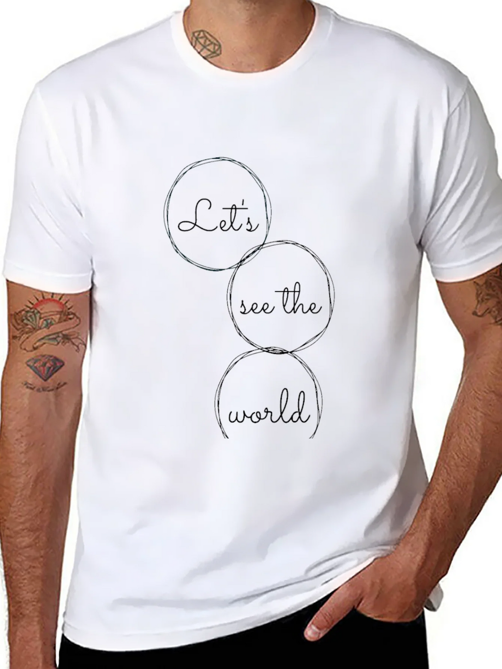 Lets See the World Graphic Tee - Black Casual T-Shirt product image 6