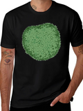 Unique Green Botanical Print Black T-Shirt product image 1