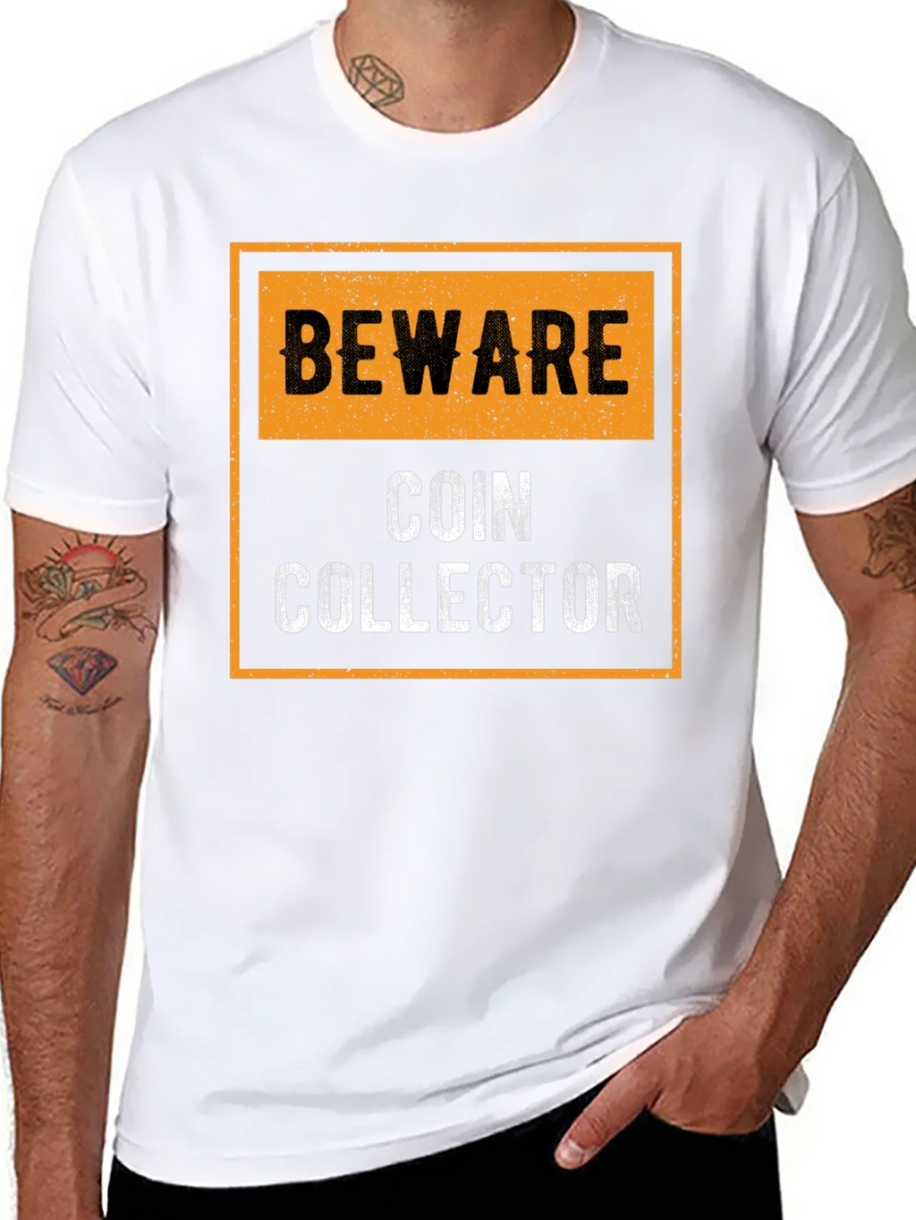 Beware Coin Collector Black Graphic T-Shirt product image 3