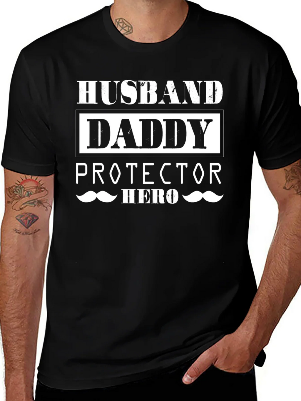 Husband Daddy Protector Hero Graphic T-Shirt product image 1