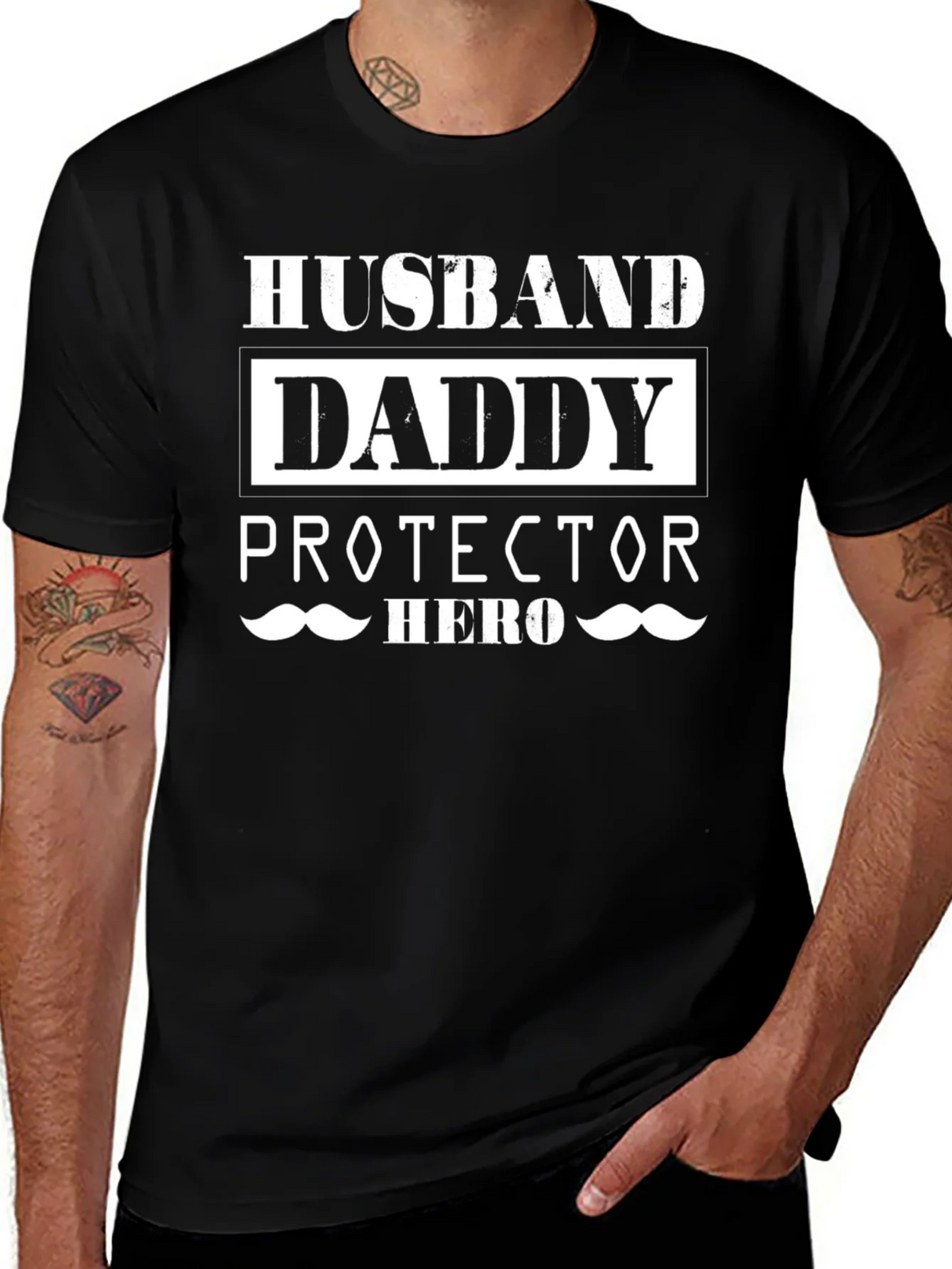 Husband Daddy Protector Hero Graphic T-Shirt product image 1