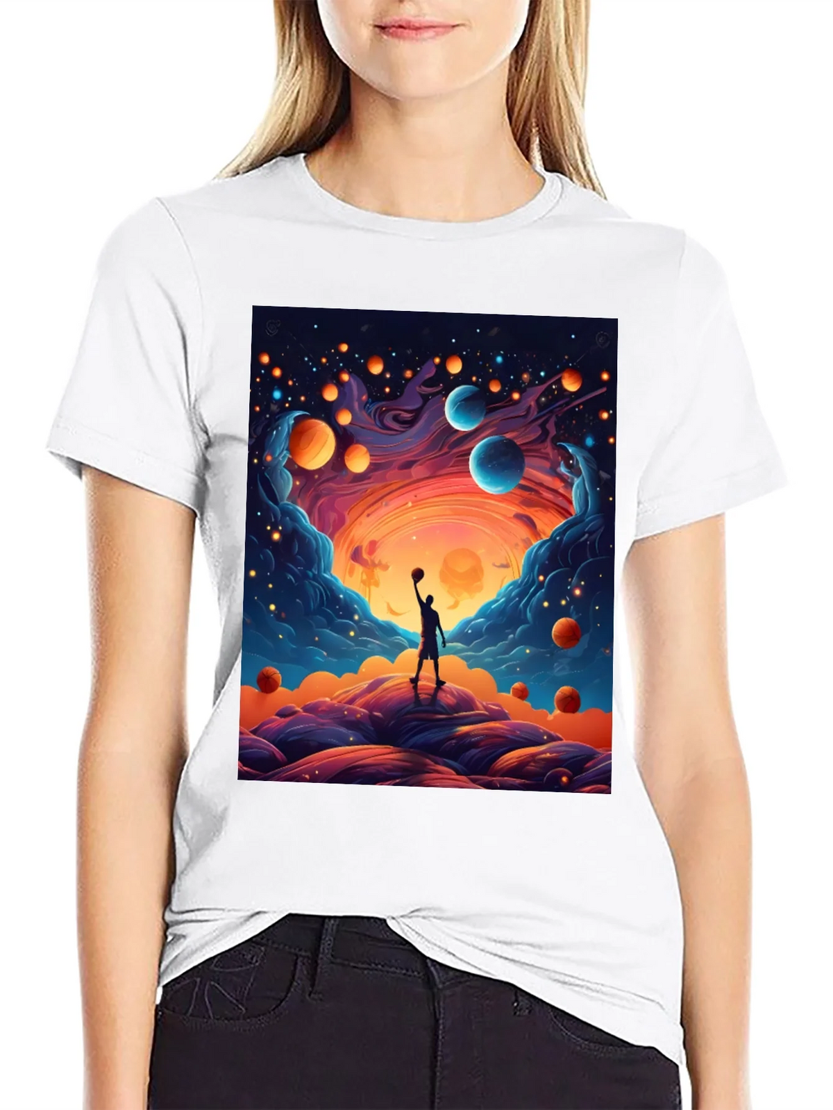Cosmic Basketball T-Shirt - Dreamy Universe Design product image 8