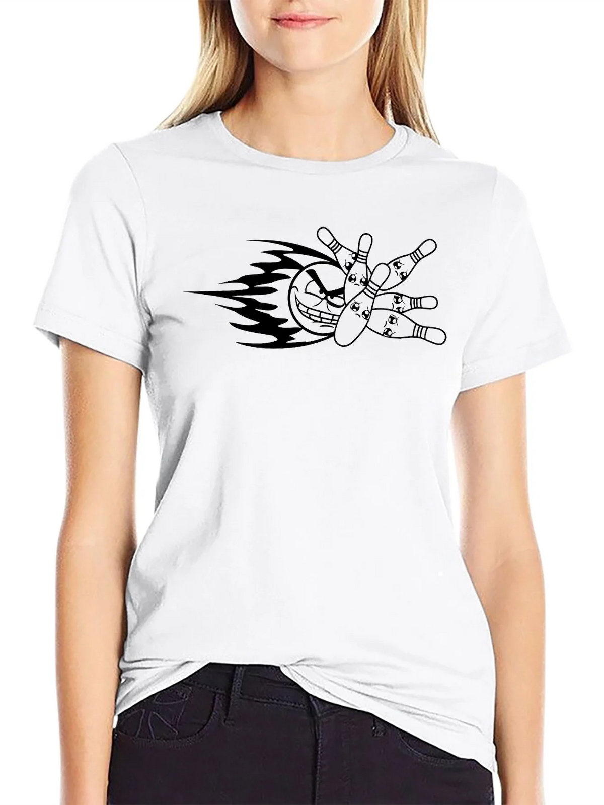 Bowling Strike T-Shirt - Flaming Ball & Pins Graphic product image 8