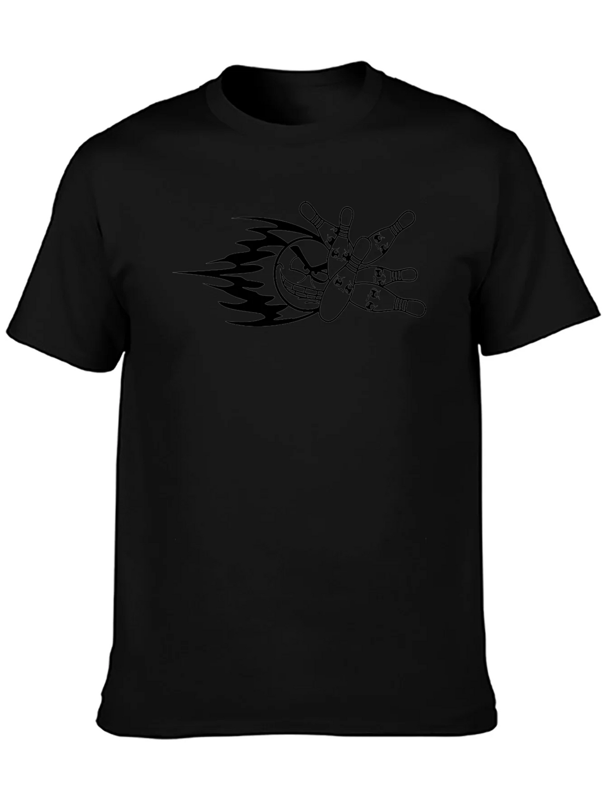Bowling Strike T-Shirt - Flaming Ball & Pins Graphic product image 3