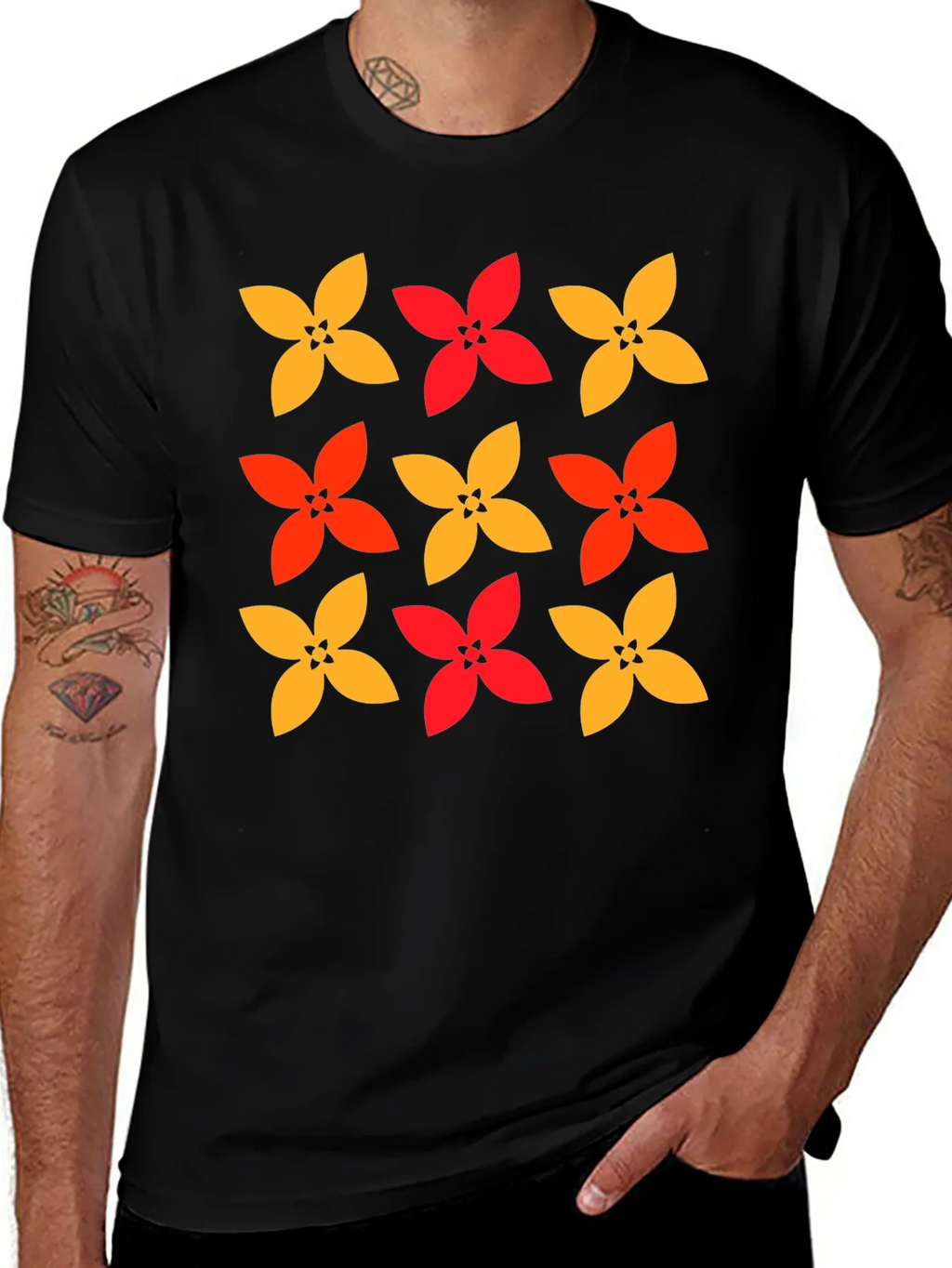 Floral Patterned Crew Neck T-Shirt product image 1