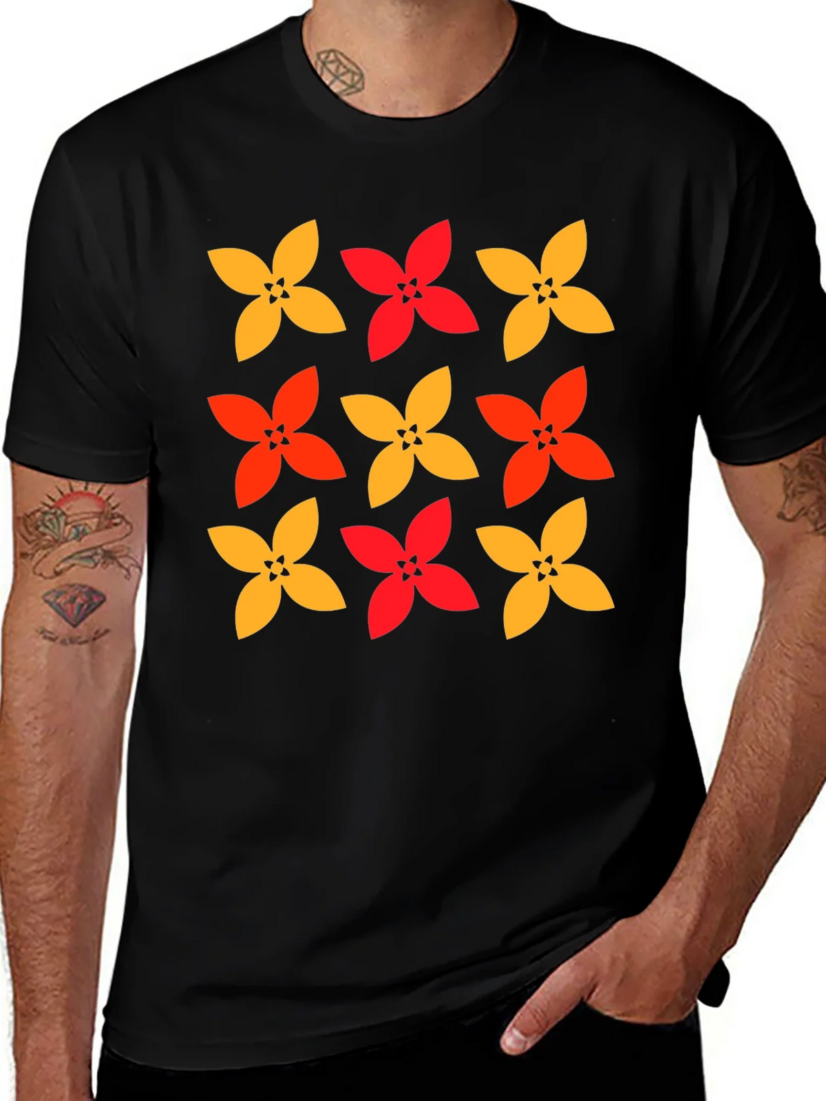 Floral Patterned Crew Neck T-Shirt product image 1