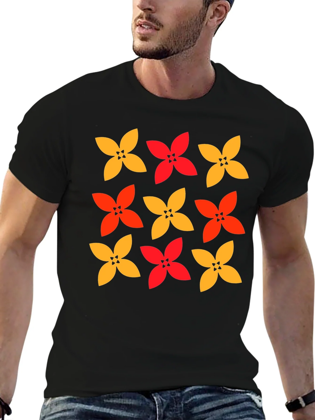 Floral Patterned Crew Neck T-Shirt product image 5