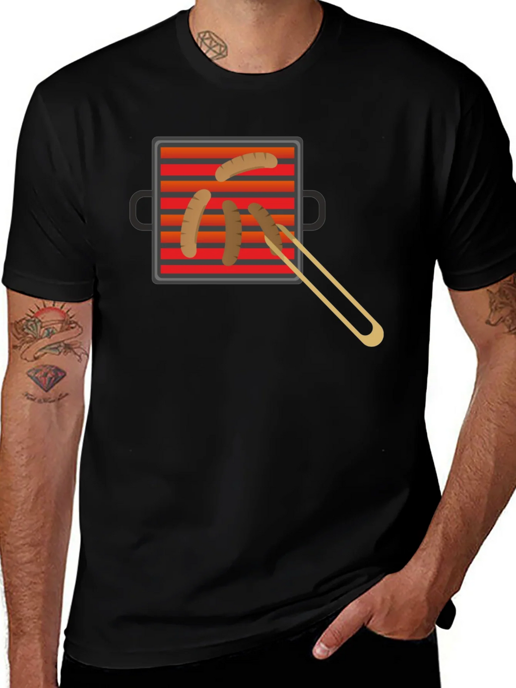 Grilling Time T-Shirt - BBQ Sausage Graphic Tee product image 1