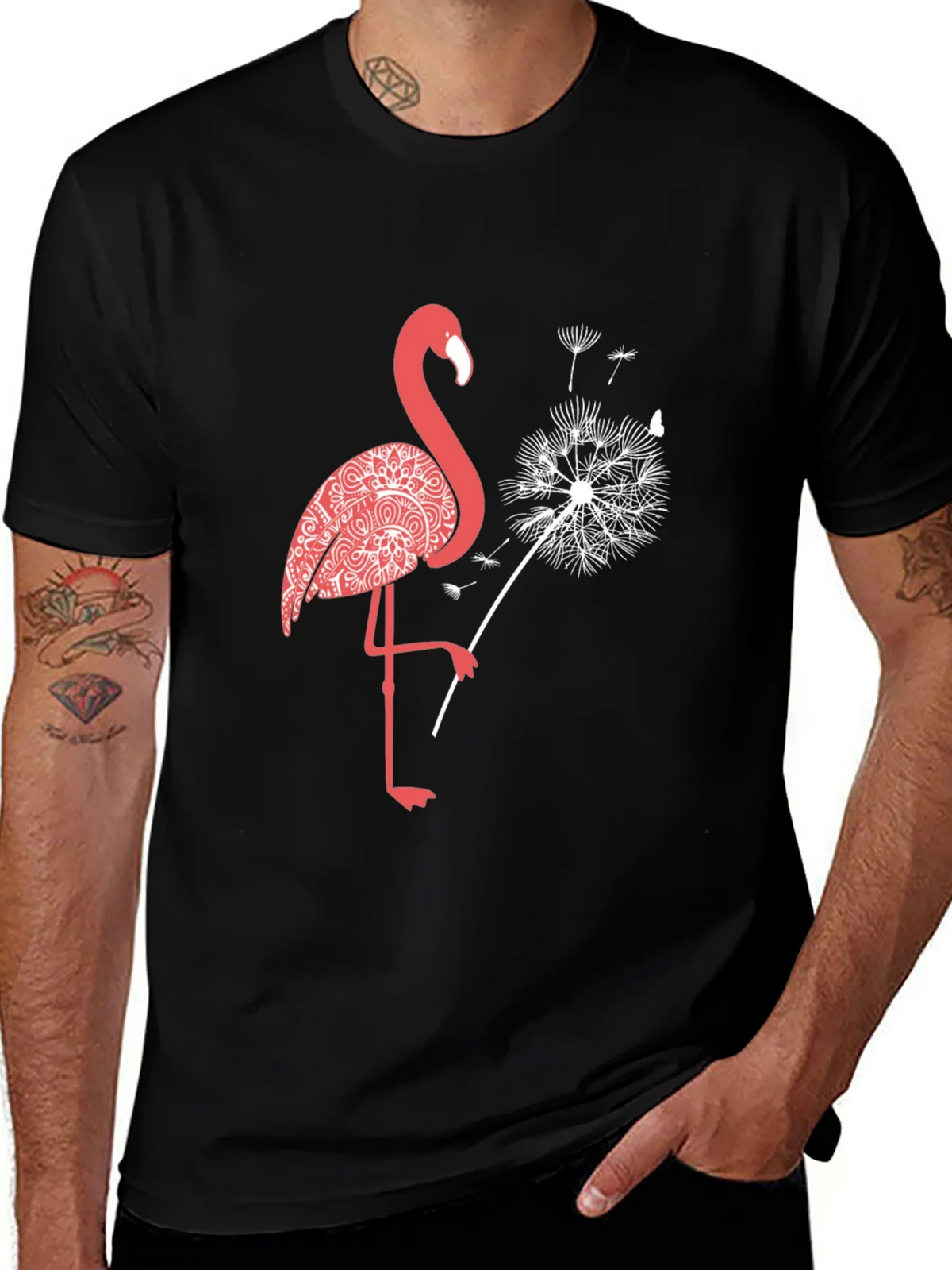 Flamingo Dandelion Graphic Tee - Stylish Comfort product image 1