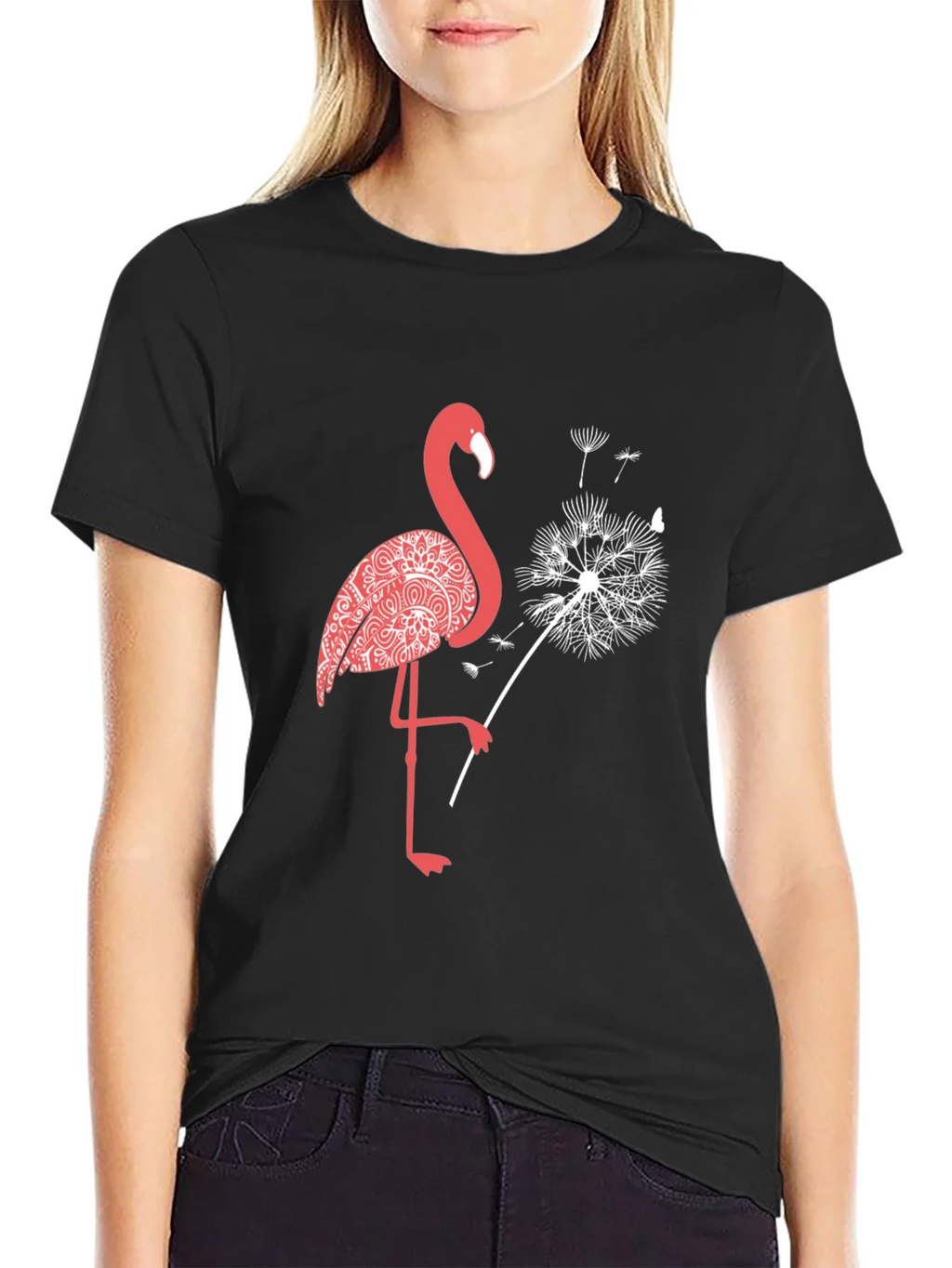 Flamingo Dandelion Graphic Tee - Stylish Comfort product image 2