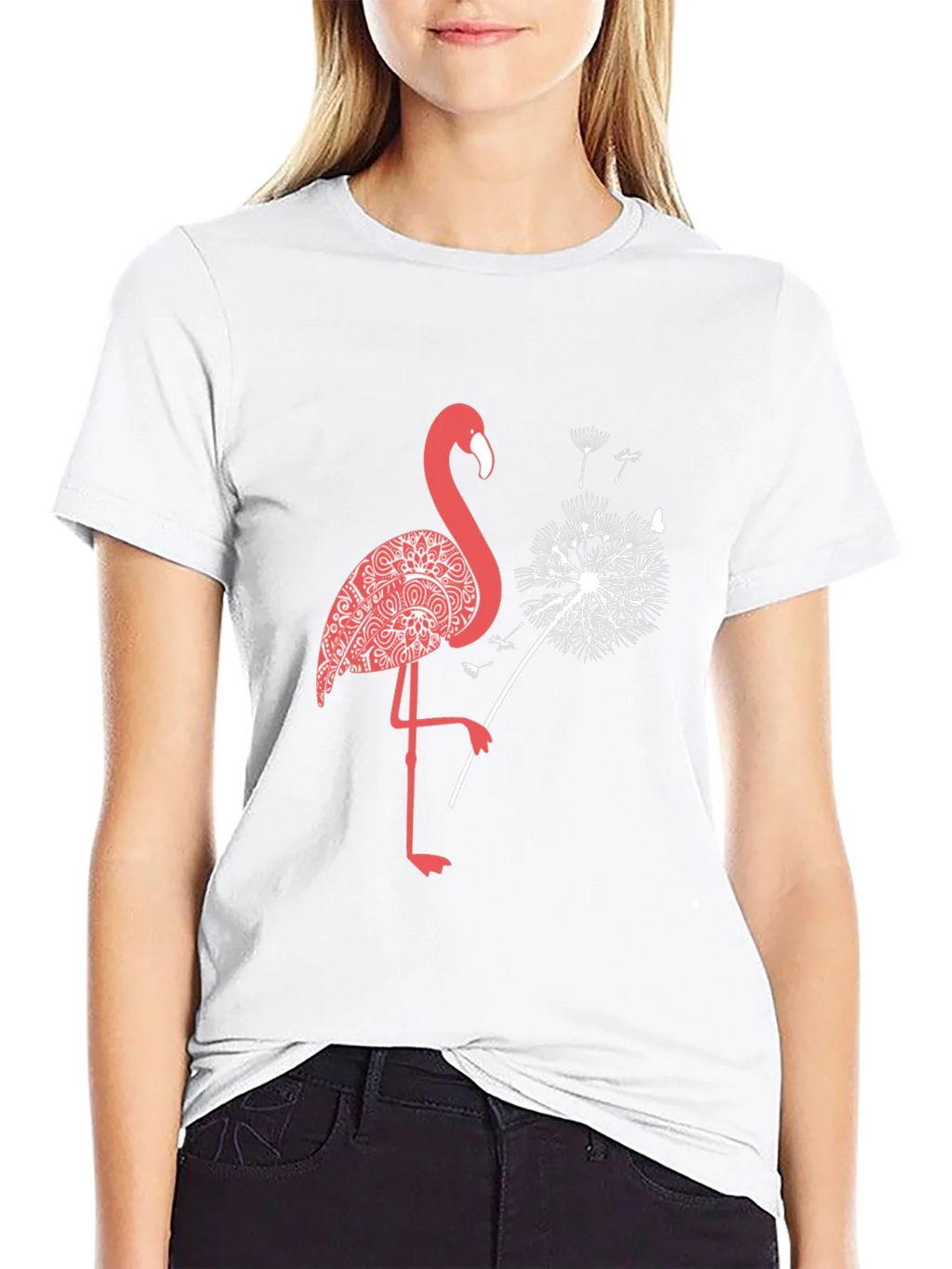 Flamingo Dandelion Graphic Tee - Stylish Comfort product image 7