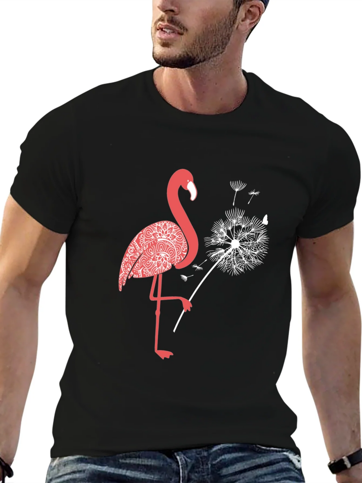 Flamingo Dandelion Graphic Tee - Stylish Comfort product image 5