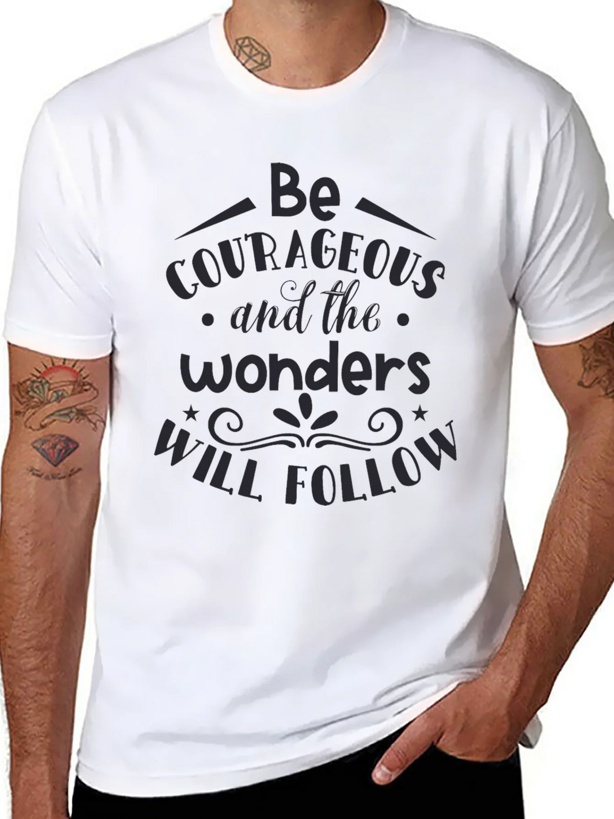 Be Courageous Graphic T-Shirt - Inspiring Quote Tee product image 7