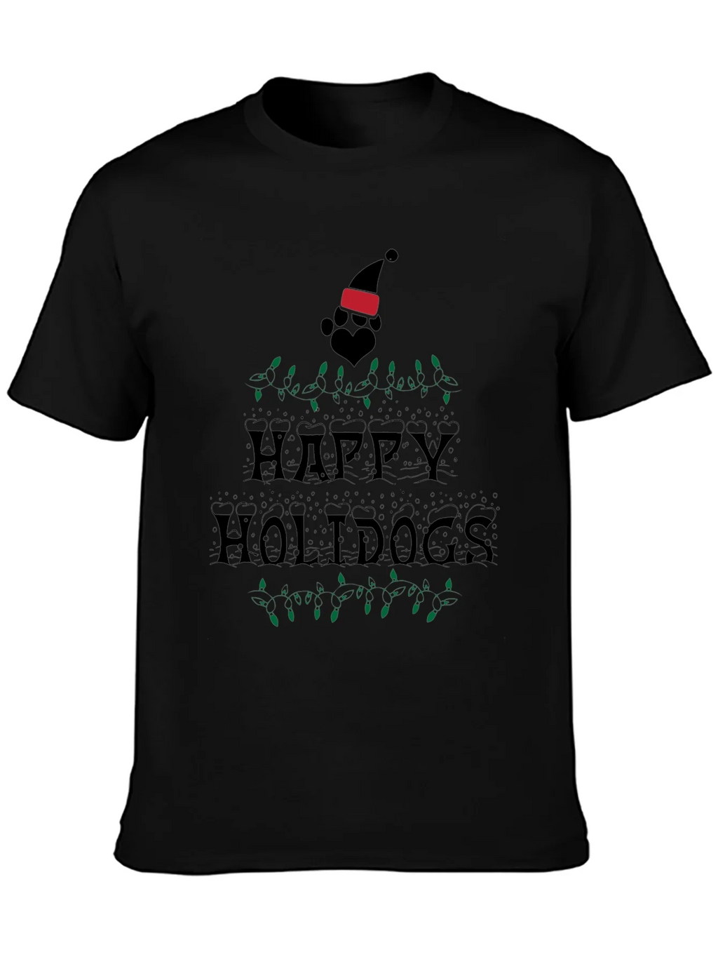 Happy Holidogs Black T-Shirt