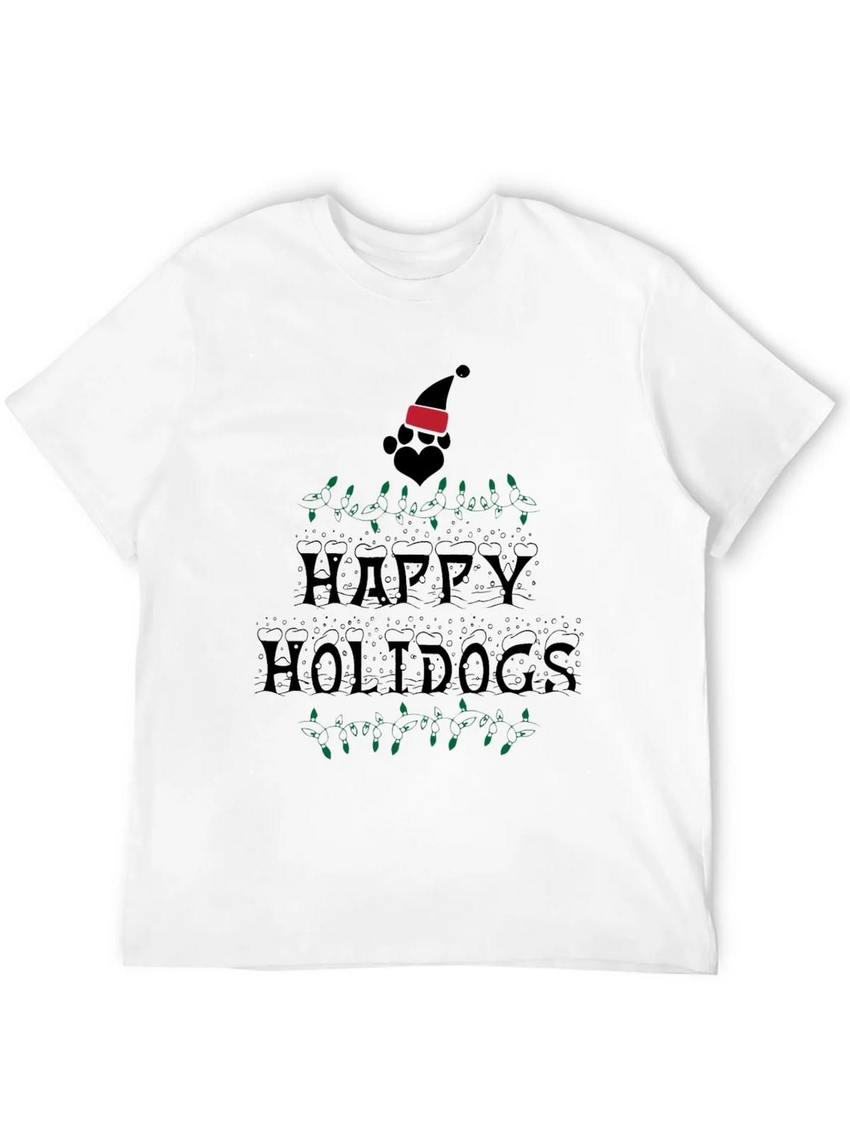 Happy Holidogs Black T-Shirt