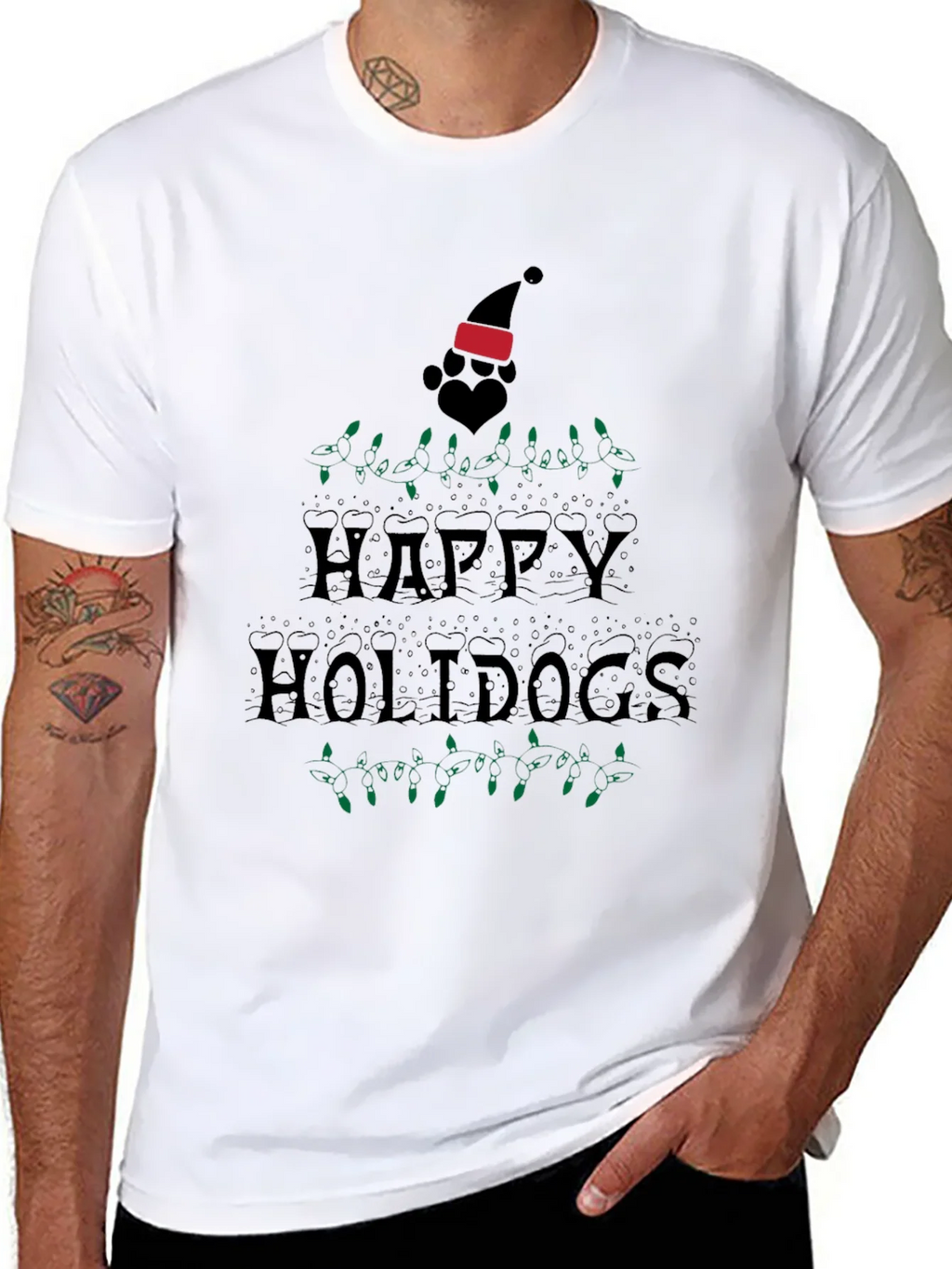 Happy Holidogs Black T-Shirt