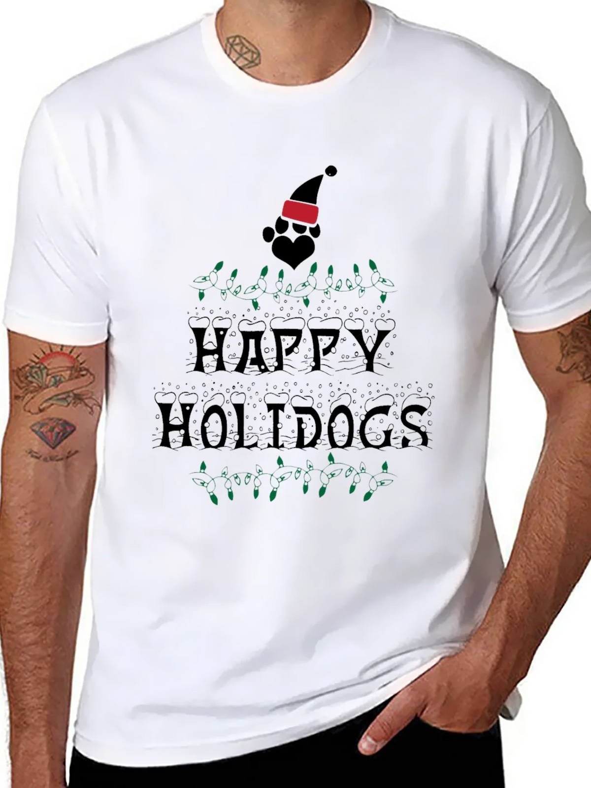 Happy Holidogs Black T-Shirt