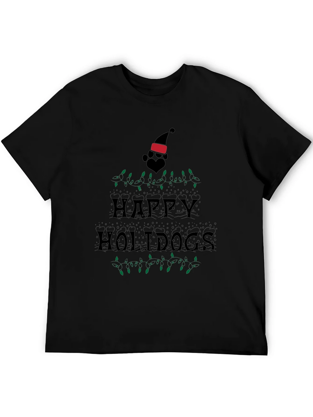 Happy Holidogs Black T-Shirt