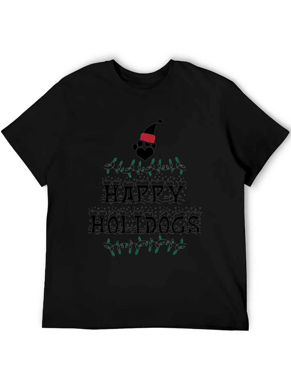 Happy Holidogs Black T-Shirt
