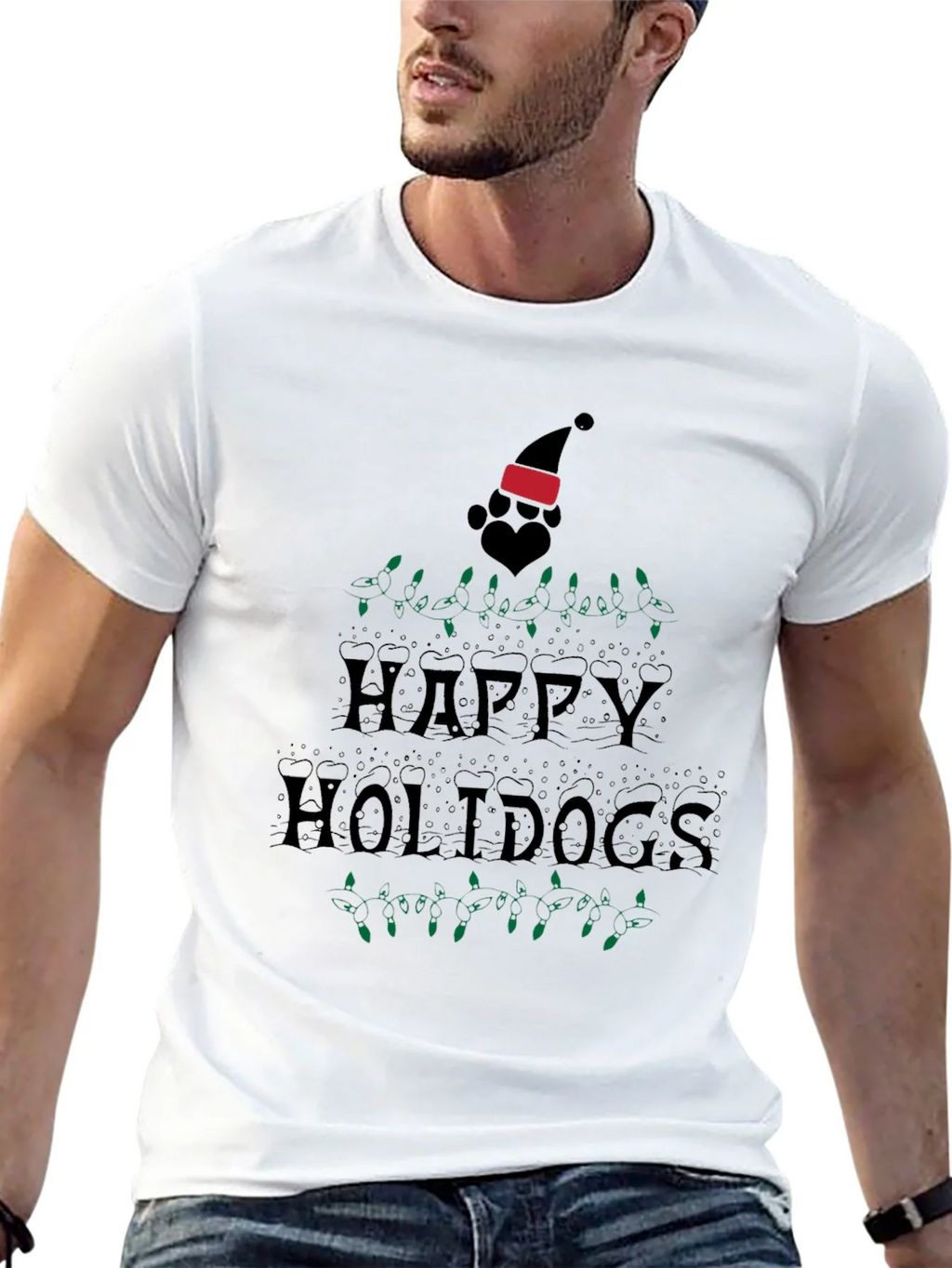 Happy Holidogs Black T-Shirt