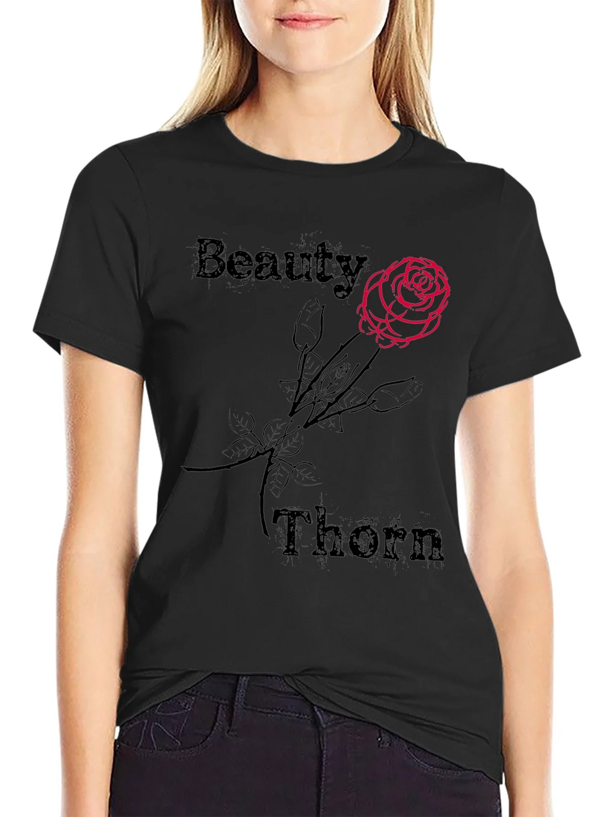 Beauty and Thorn Graphic Tee - Black product image 2