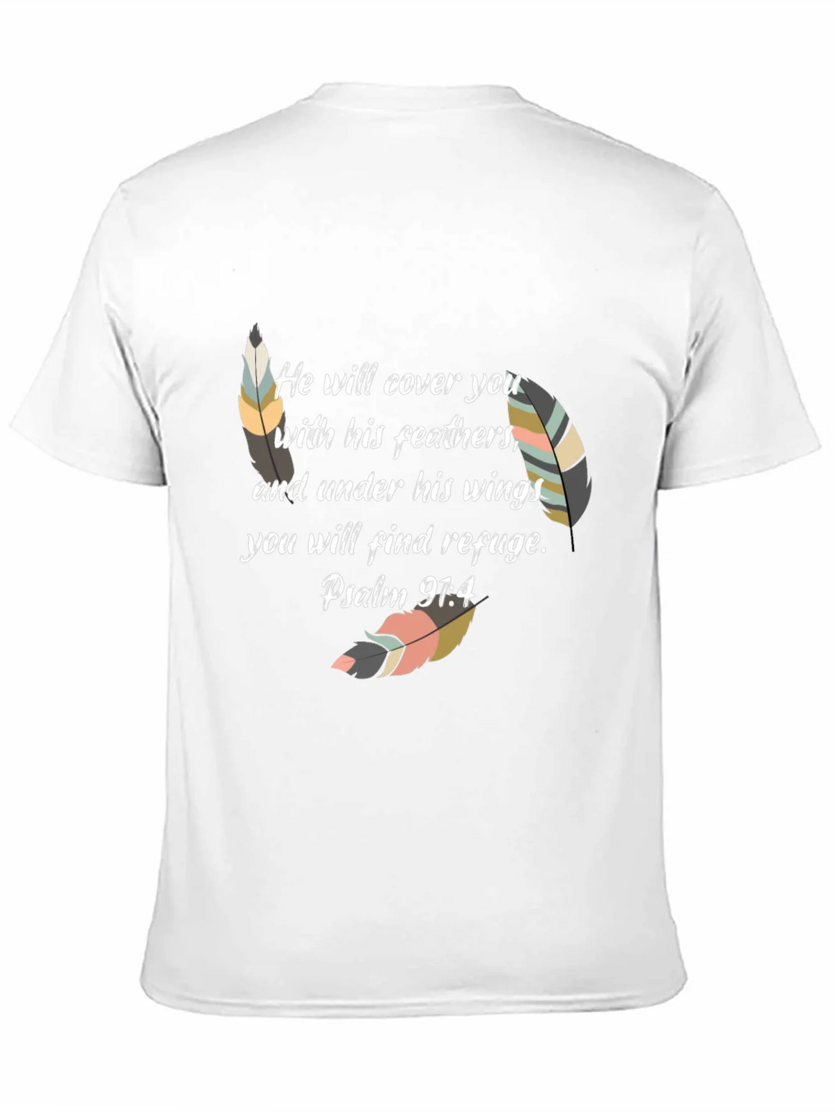 Faith-Based Feather Graphic Tee - Psalm 91:4 product image 4