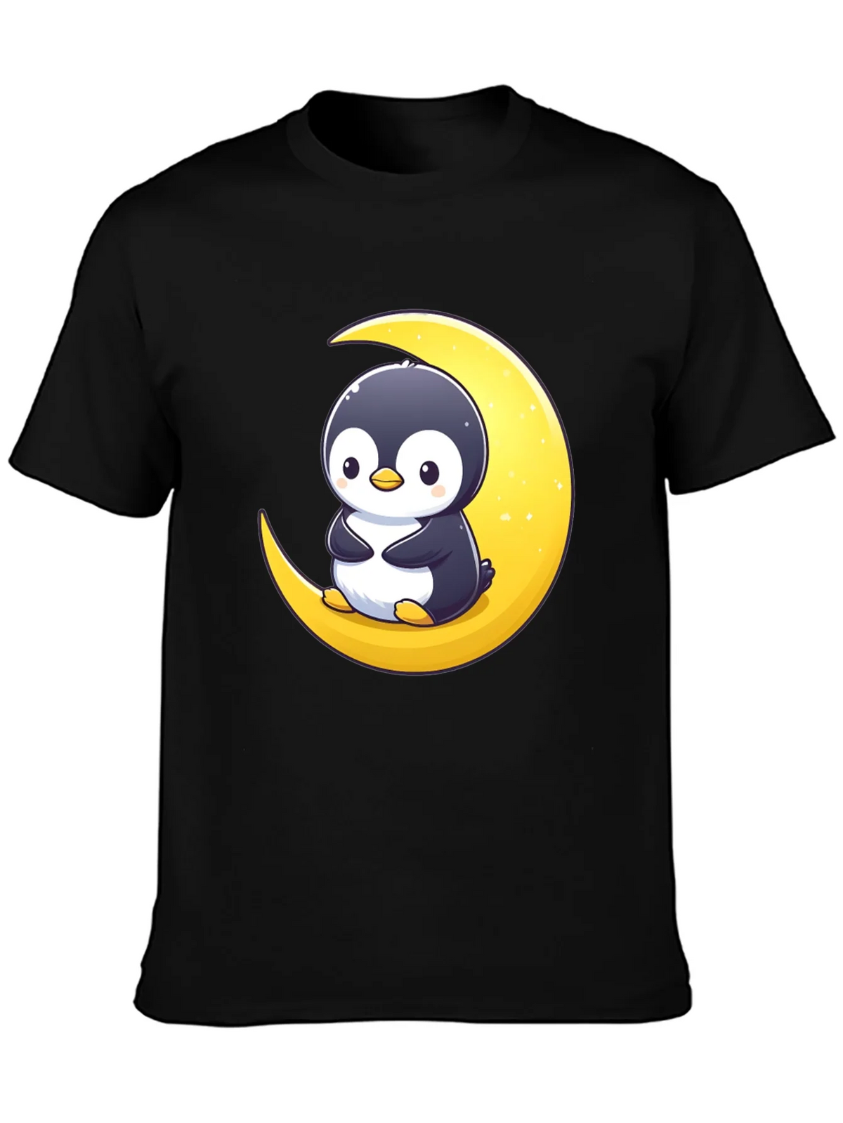 Penguin Moon Graphic Tee - Black Cotton T-Shirt product image 3
