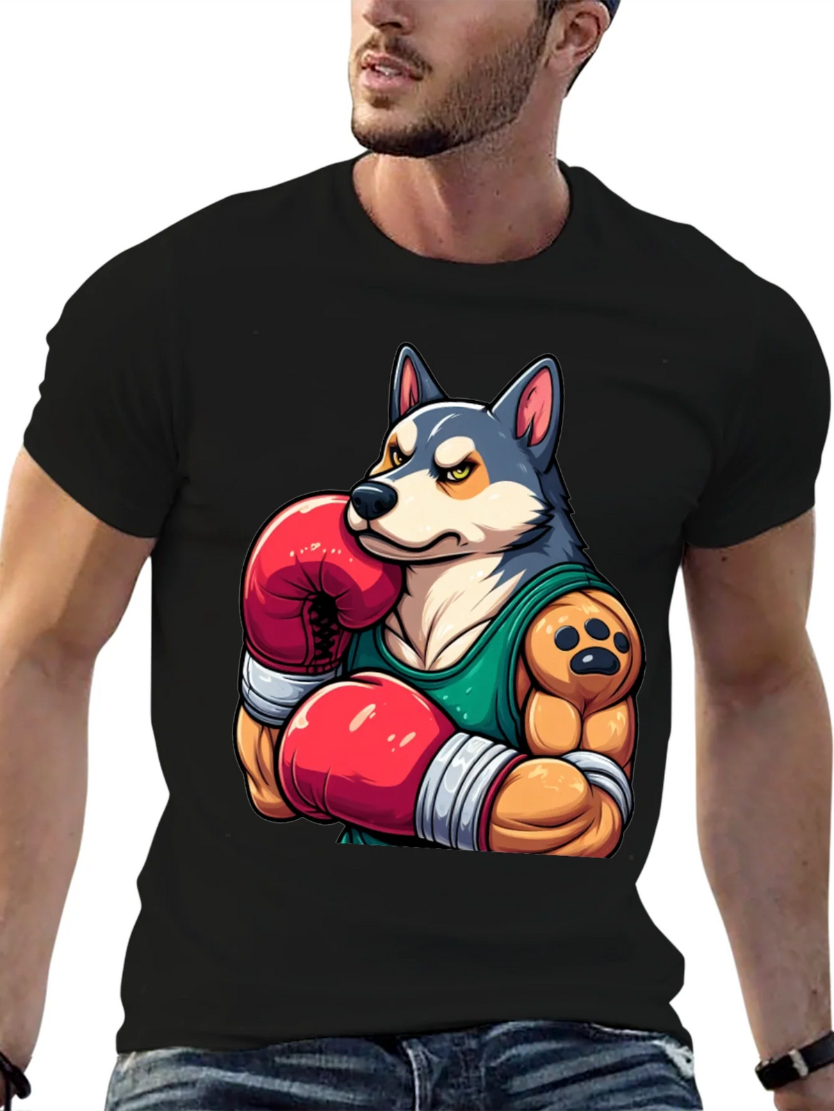 Boxer Dog Graphic Tee - Mens Black T-Shirt product image 6